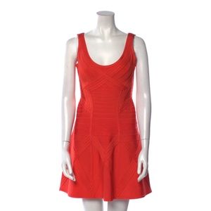 Herve Leger coral Dasha dress NWT size M